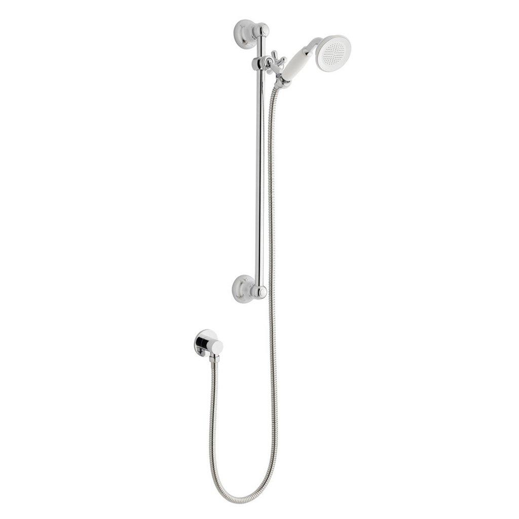 Shower Slide Rail Kit with Chrome Hose Shower Head and Wall Mount